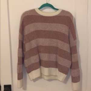 F21 pink striped sweater